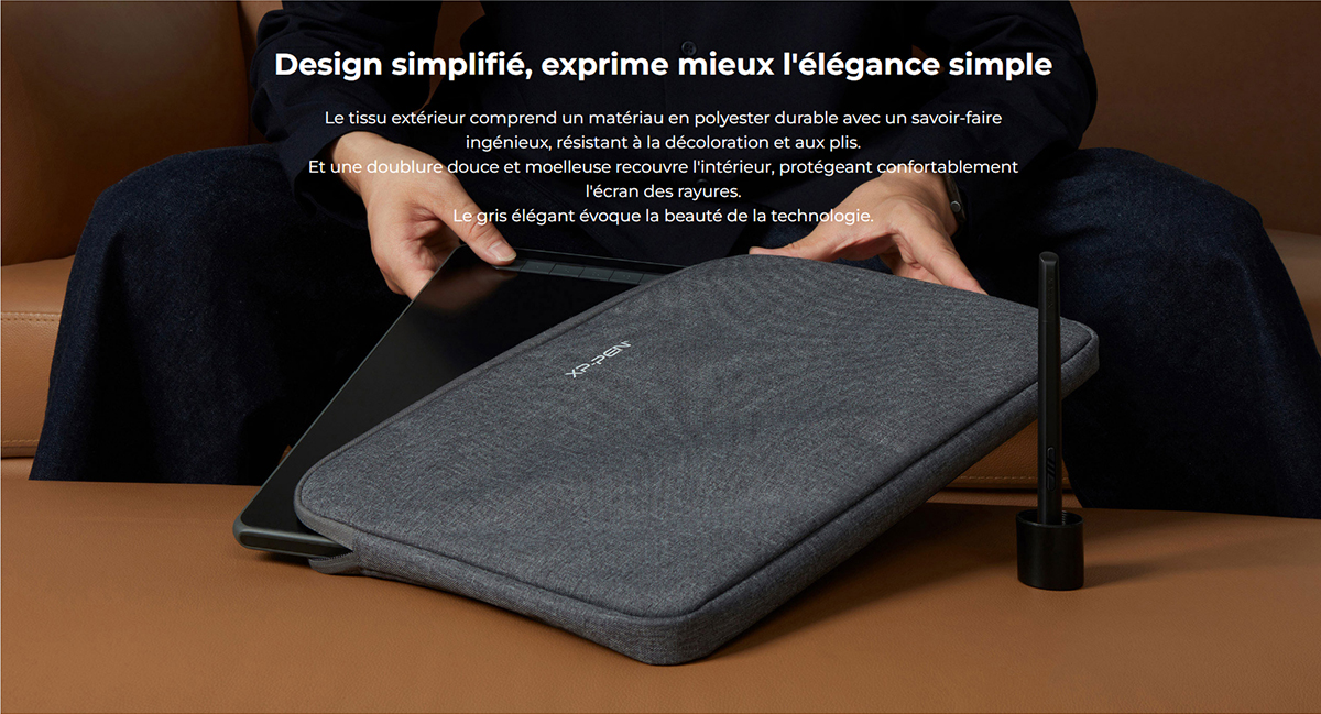Housse De Protection Pour Tablette XPPen Magic Note Pad 10.95 Pouces – Cuir PU, Support Multi-angles, Dragonne, Bleu Foncé